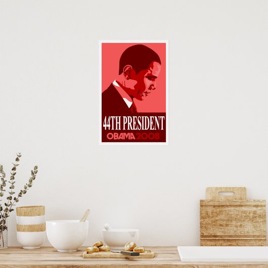 Obama Red 44e President Poster 3 (Keuken)