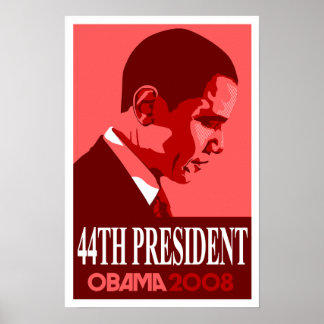Obama Red 44e President Poster 3