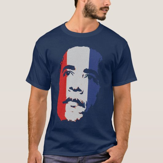 Obama Red White en Blue Face shirt (Voorkant)