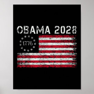 Obama retro Amerikaanse  vlag Patriottisch 2028 Po Poster