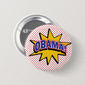 OBAMA! Retro Comic Halftone Print Ronde Button 5,7 Cm (Voorkant /achterkant)