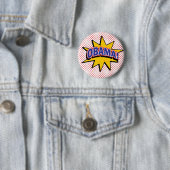 OBAMA! Retro Comic Halftone Print Ronde Button 5,7 Cm (In situ)