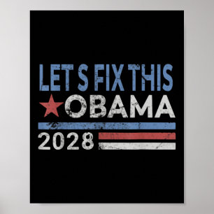 Obama Retro  Patriotic 2028 laat dit oplossen Poster