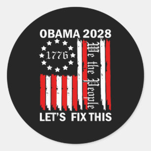 Obama Retro Patriottische 2028 Politieke Prote Ronde Sticker