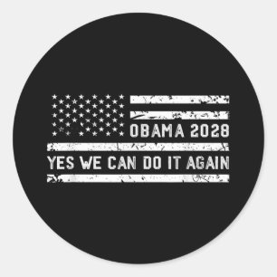 Obama Retro Patriottische 2028 Politieke Prote Ronde Sticker