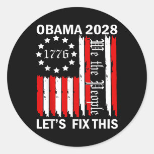 Obama Retro Patriottische 2028 Politieke Prote Ronde Sticker