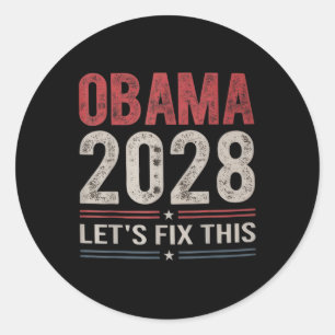 Obama Retro Patriottische 2028 Politieke Prote Ronde Sticker