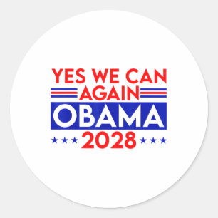Obama Retro Patriottische 2028 Politieke Prote Ronde Sticker