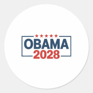 Obama Retro Patriottische 2028 Politieke Prote Ronde Sticker