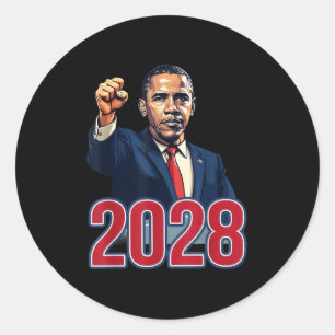 Obama Retro Patriottische 2028 Politieke Prote Ronde Sticker