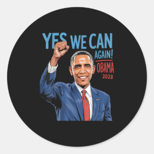 Obama Retro Patriottische 2028 Politieke Prote Ronde Sticker