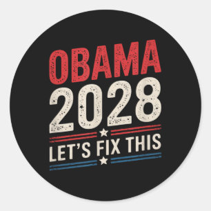 Obama Retro Patriottische 2028 Politieke Prote Ronde Sticker