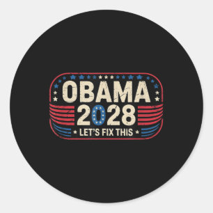 Obama Retro Patriottische 2028 Politieke Prote Ronde Sticker