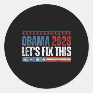 Obama Retro Patriottische 2028 Politieke Prote Ronde Sticker