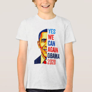 Obama Retro Patriottische 2028 Politieke Prote Tri-Blend Shirt