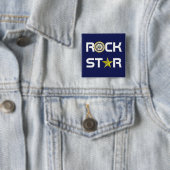 Obama - Rock Star Vierkante Button 5,1 Cm (In situ)