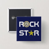 Obama - Rock Star Vierkante Button 5,1 Cm (Voorkant /achterkant)