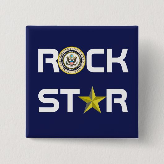 Obama - Rock Star Vierkante Button 5,1 Cm (Voorkant)
