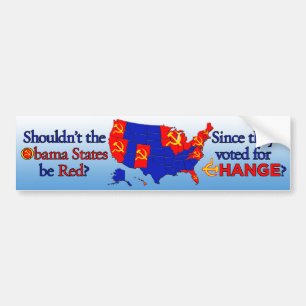 Obama - Rode Staten Omkeren Electorale Kaart Bumpe Bumpersticker