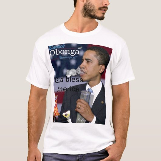 obama-roken t-shirt (Voorkant)
