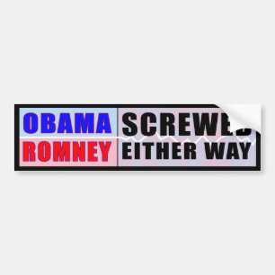 Obama Romney - schrok een van beide kanten op de b Bumpersticker