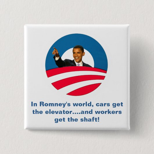 Obama - Romney Shafts Workers Vierkante Button 5,1 Cm (Voorkant)