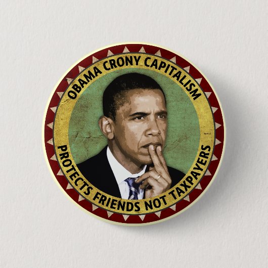 Obama rony Capitalism Ronde Button 5,7 Cm (Voorkant)