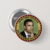 Obama rony Capitalism Ronde Button 5,7 Cm (Voorkant /achterkant)