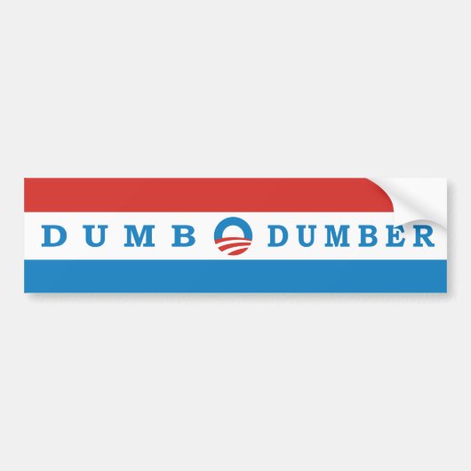 Obama satirical Dumb en Dumber Bumpersticker (Voorkant)