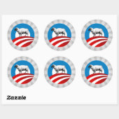 OBAMA-SCHAPEN RONDE STICKER (Vel)