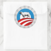 OBAMA-SCHAPEN RONDE STICKER (Tas)