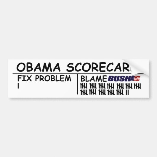 Obama Scorecard - Bijgewerkt Bumpersticker (Voorkant)