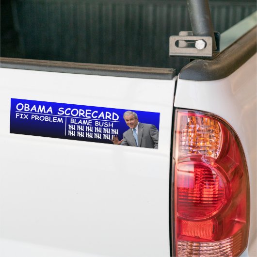 Obama Scorecard: Blame Struik Bumpersticker (Op Truck)