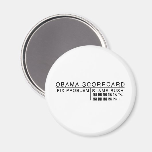 Obama-scorekaart Magneet (Voorkant / Achterkant)