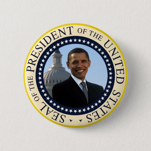 Obama Seal Blue Ronde Button 5,7 Cm (Voorkant)