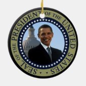 Obama Seal Gold Presidential Seal Keramisch Ornament (Achterkant)