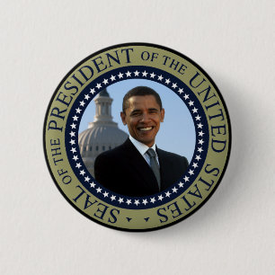 Obama Seal Gold Ronde Button 5,7 Cm