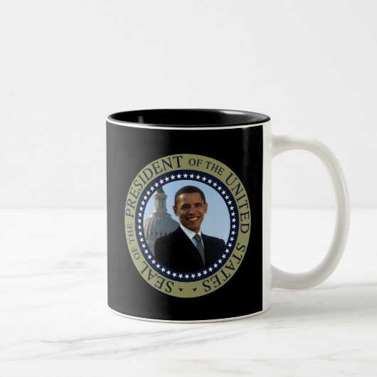 Obama Seal Gold Tweekleurige Koffiemok (Rechts)