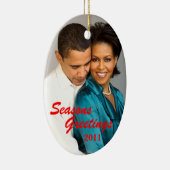 Obama Seasons Greetings Keramisch Ornament (Rechts)