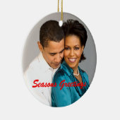 Obama Seasons Greetings Keramisch Ornament (Rechts)
