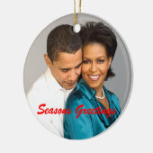Obama Seasons Greetings Keramisch Ornament (Links)