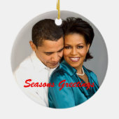 Obama Seasons Greetings Keramisch Ornament (Achterkant)