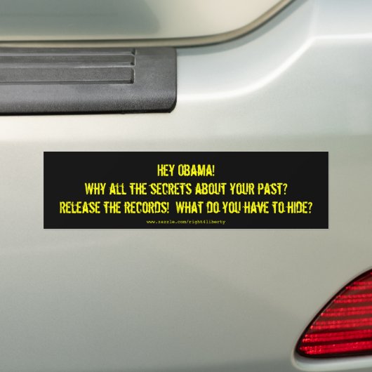 Obama Secrets Bumpersticker (Op auto)