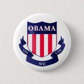 Obama Shield "ja we kunnen" Button (Voorkant)