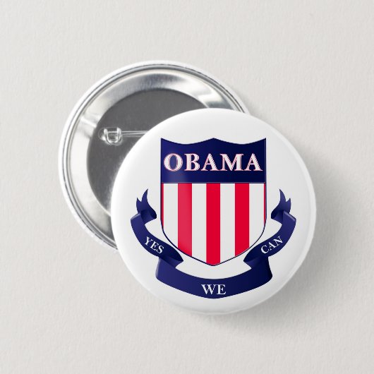 Obama Shield "ja we kunnen" Button (Voorkant /achterkant)