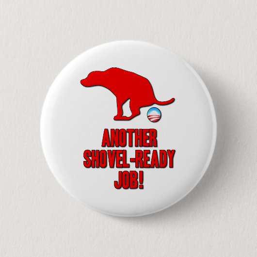 Obama Shovel Ready-taak Ronde Button 5,7 Cm (Voorkant)