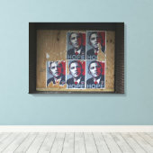 Obama signeert in een dichtgesplinterd raam van ee canvas afdruk (Insitu (Houten vloer))