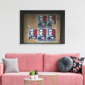 Obama signeert in een dichtgesplinterd raam van ee canvas afdruk (Insitu (Woonkamer))
