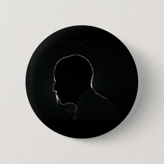 obama silhouette ronde button 5,7 cm (Voorkant)
