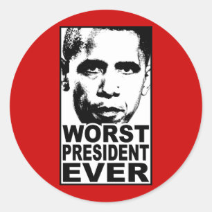 Obama slechtste President ooit Ronde Sticker